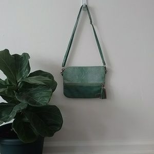 Aqua crossbody handbag